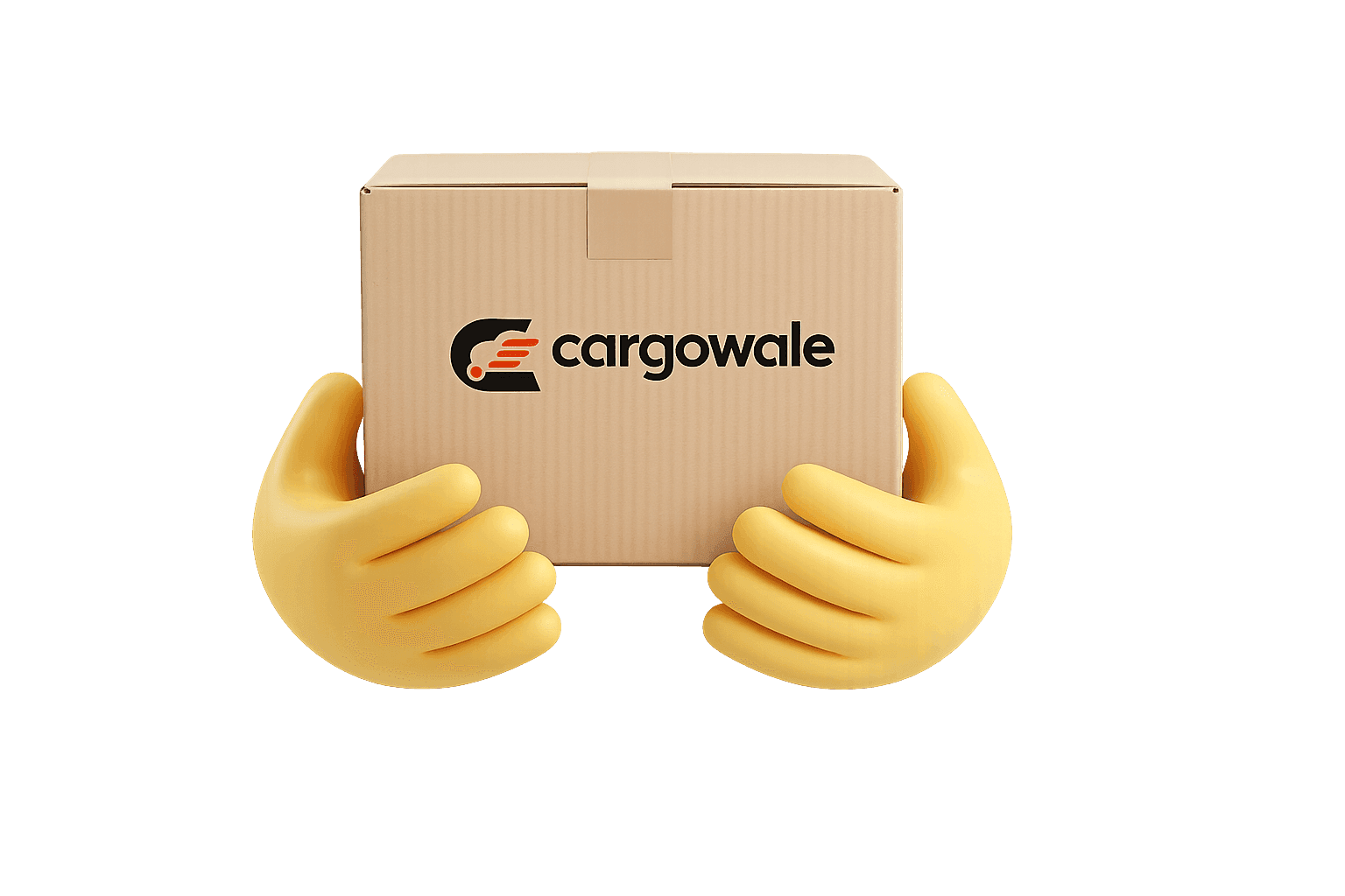 Hands carefully holding a Cargowale delivery package