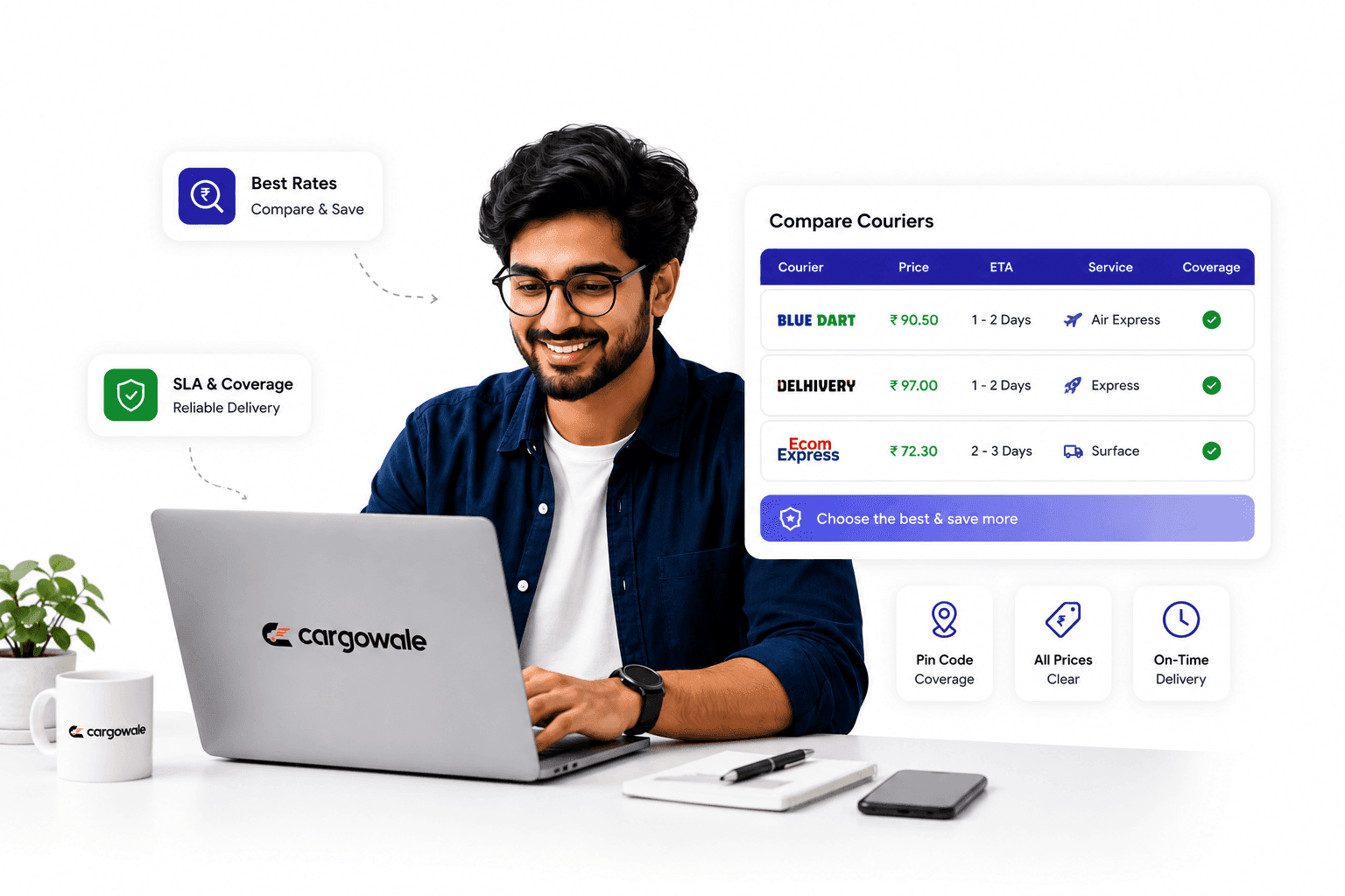 Know the shipping cost before you book